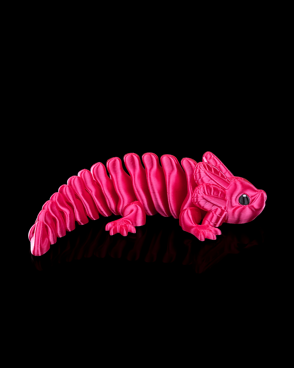 Thumbnail: Pink 3D-printed lizard figurine