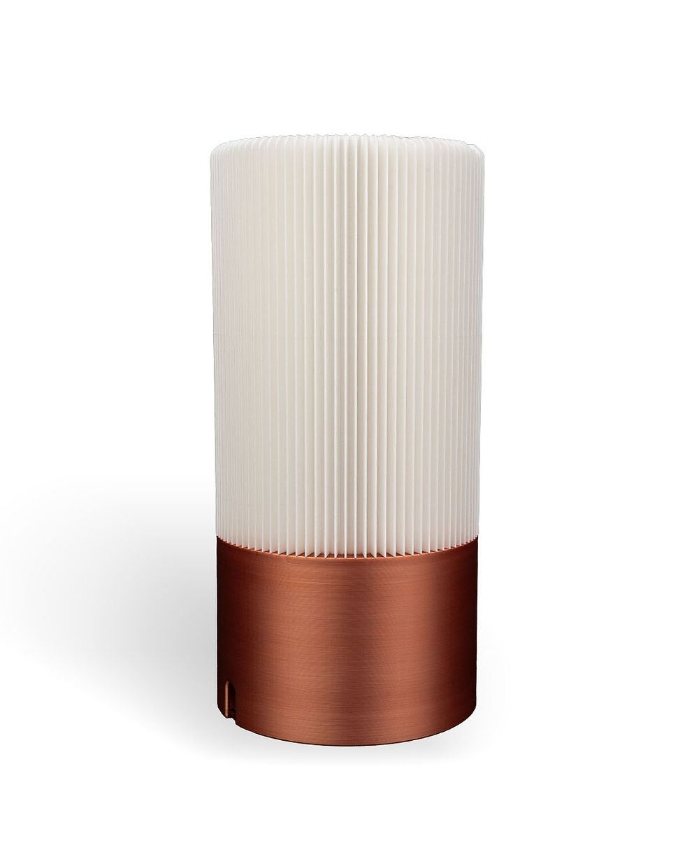 Thumbnail: Copper-banded pleated lamp, serene style