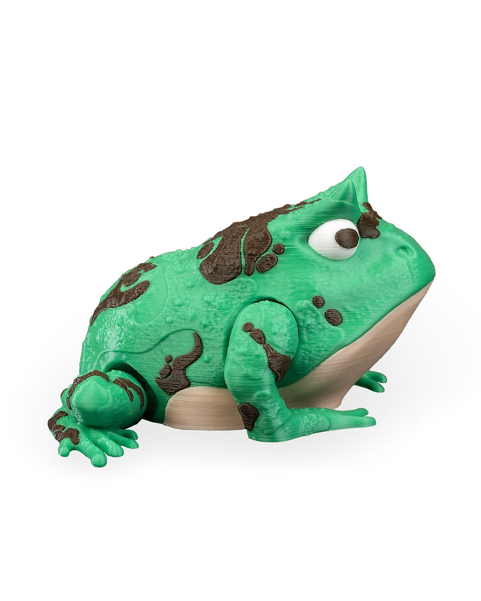Thumbnail: Green frog toy, 3D printed