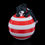 Thumbnail: Black dog figurine sleeping on red and white striped ball