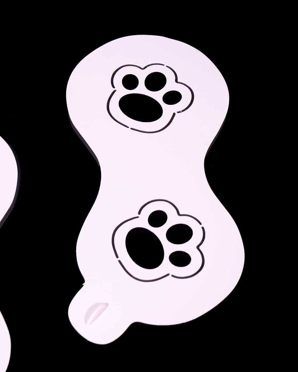 Thumbnail: Paw print cookie stencil: Two paw prints