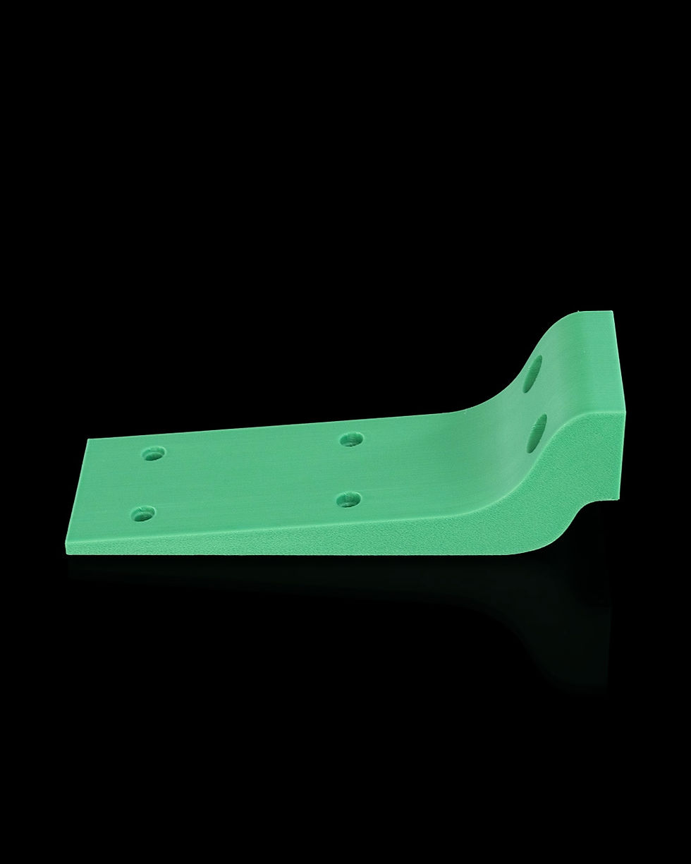 Thumbnail: Green 3D-printed part with mounting holes