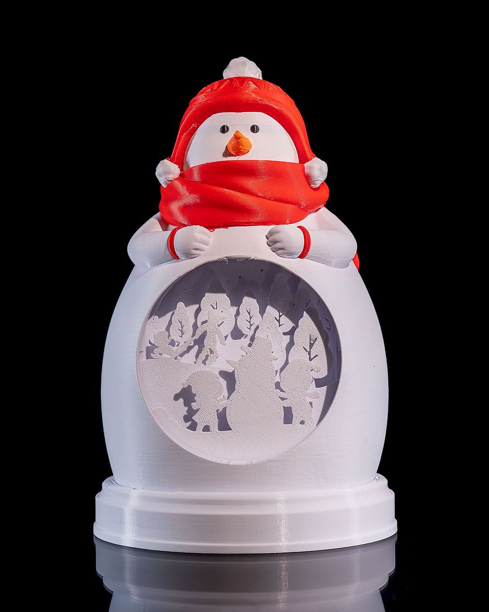 Thumbnail: Adorable snowman snow globe, festive Christmas decoration