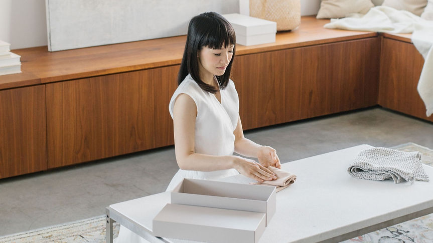 KonMari is folding the cloths
