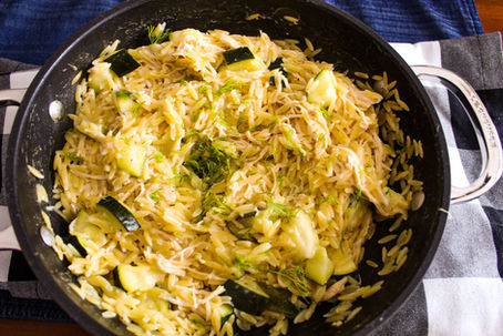 Zucchini Chicken Mascarpone Orzo Pasta