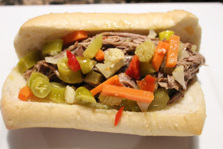Mom’s Shredded Italian Beef Sandwiches