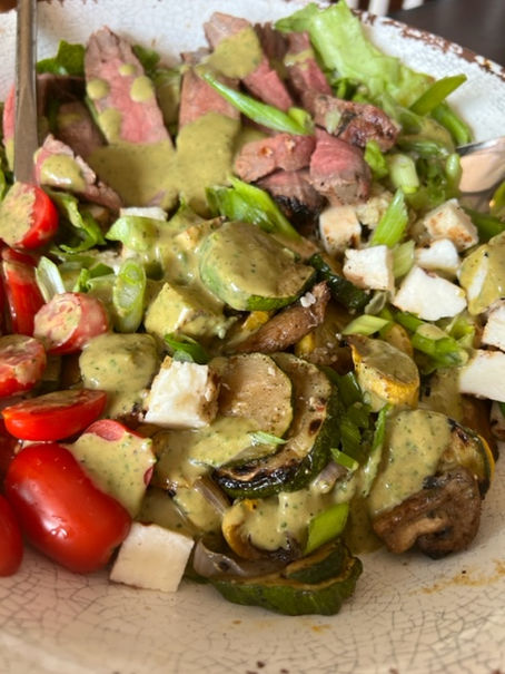 Grilled Flank Steak Salad with Halloumi and Quinoa