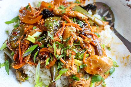 Mandarin Honey Garlic Chicken with Peppers