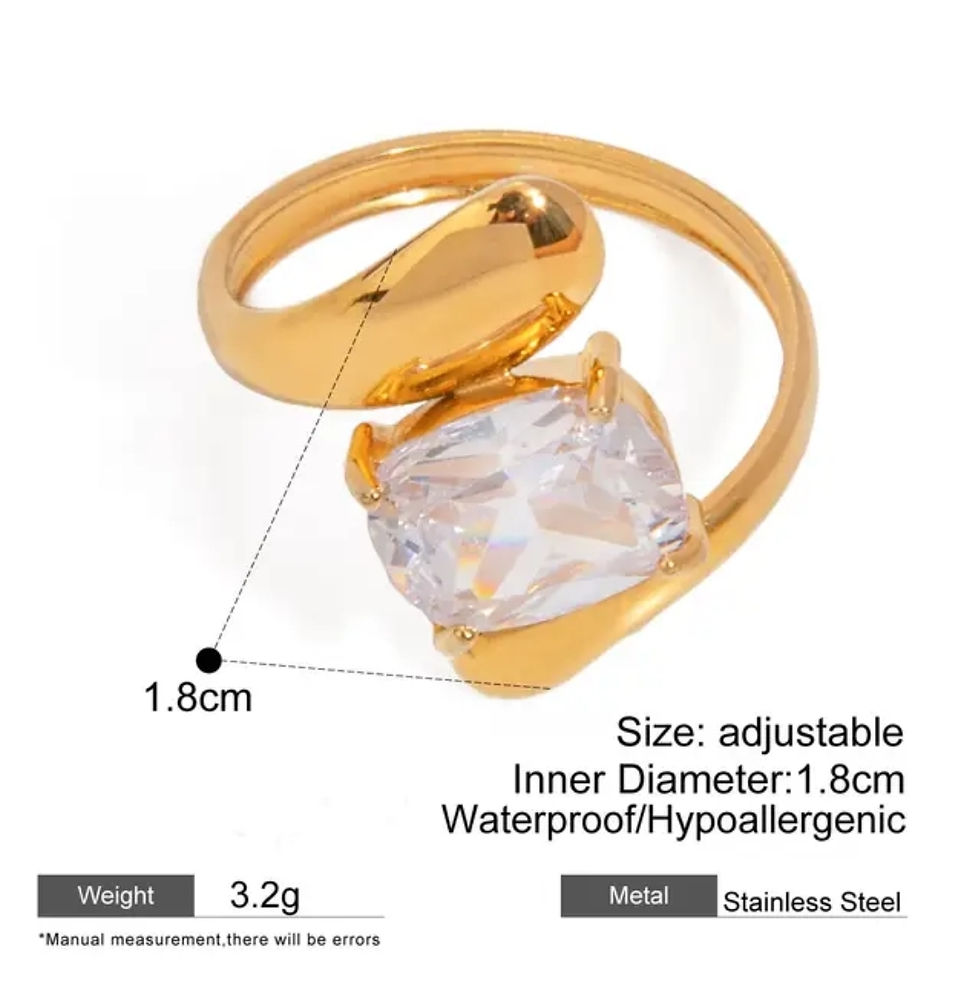 Thumbnail: 18k Gold Plated Spiral Stainless Steel Ring Set