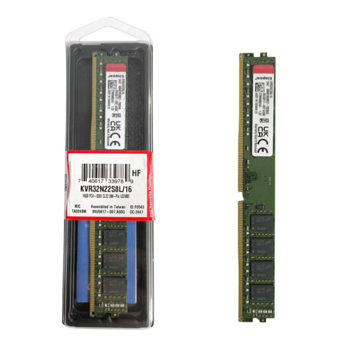 Memória RAM 16GB DDR4 3200MHz Kingston CL22 KVR32N22S8L/16