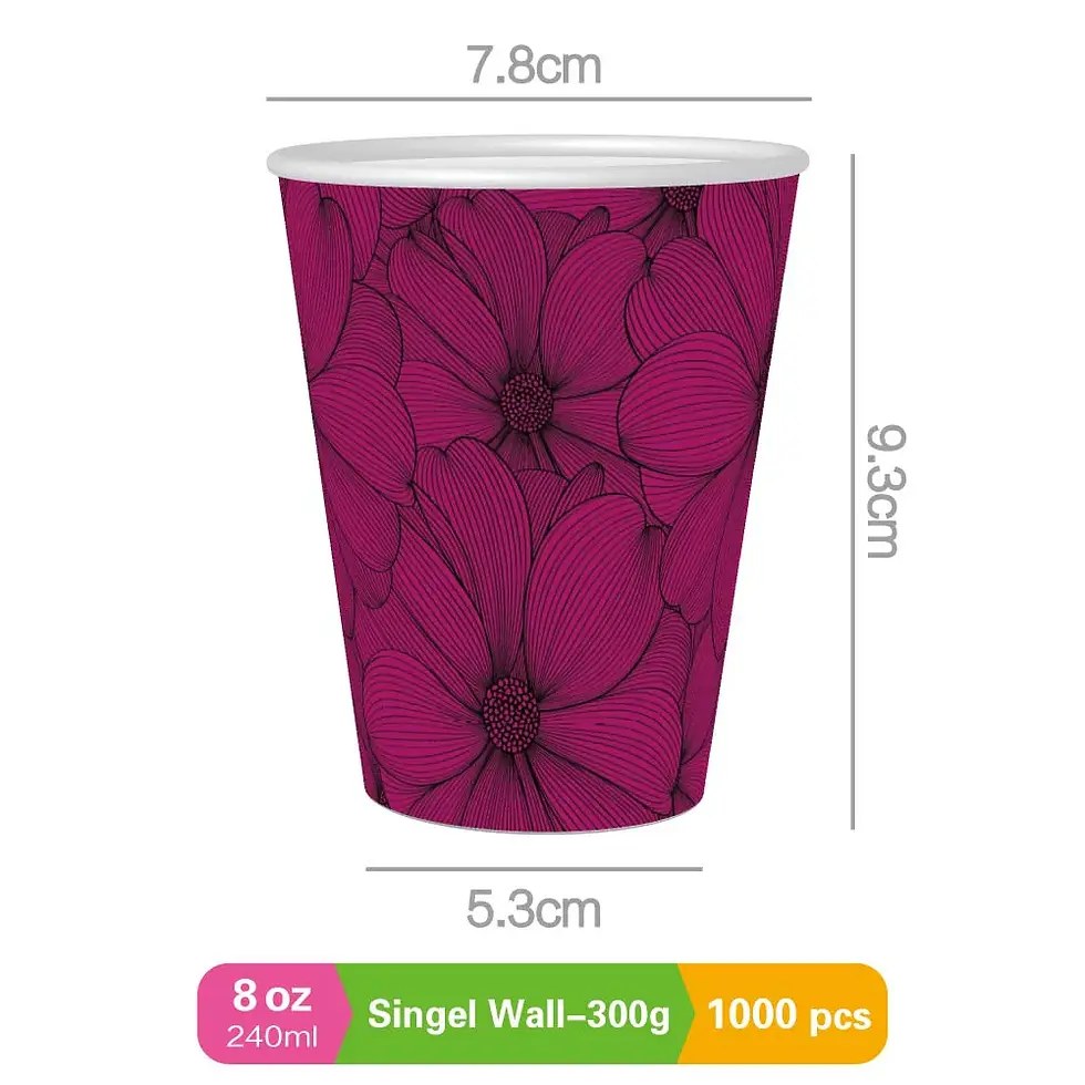 [FL2361] 8oz Single Wall Disposable Coffee Cups-1000pcs