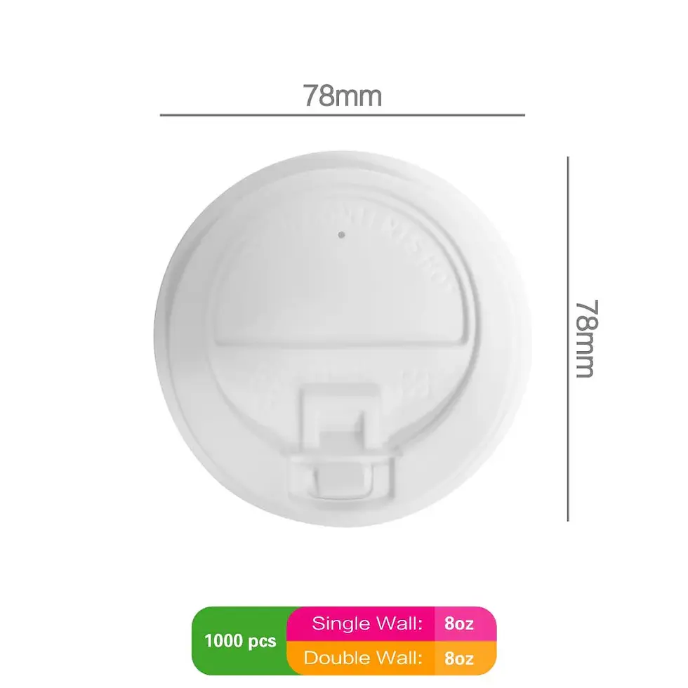 Thumbnail: PS Coffee Cup Lid 78MM for single/double 8oz-1000pcs