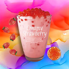 Creamy Strawberry+strawberry boba