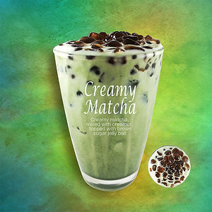 Creamy Matcha+brown sugar jelly ball