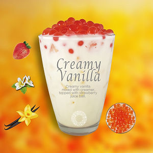 Creamy Vanilla+Strawberry boba