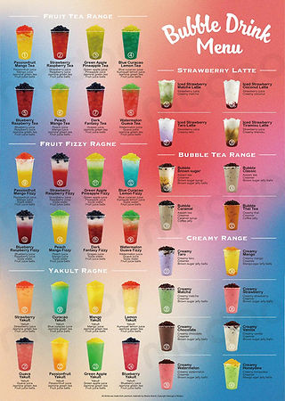 bubble tea menu