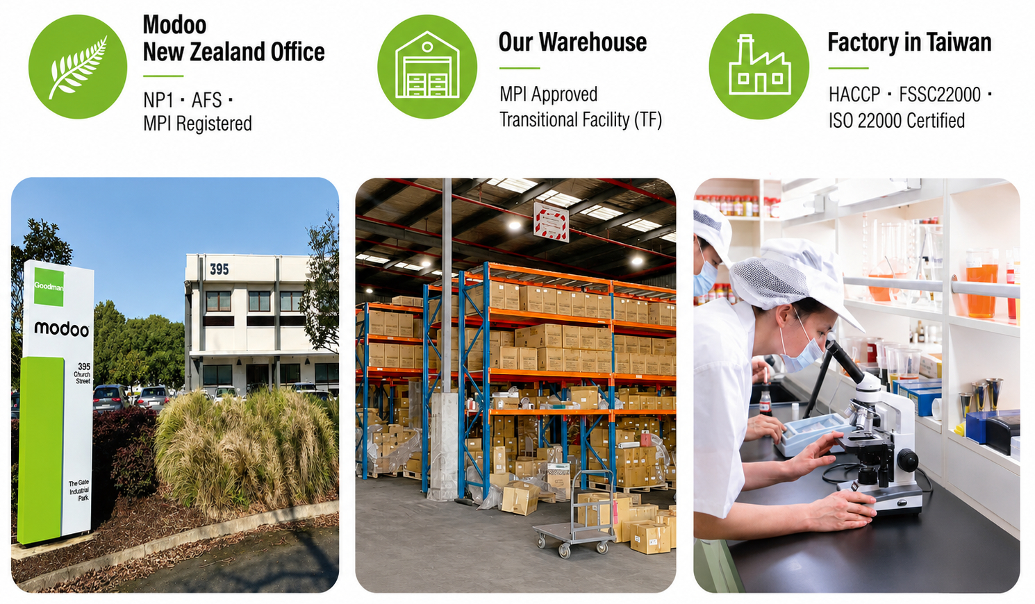 Modoo New Zealand beverage supply network with local warehousing, logistics and professional business support.