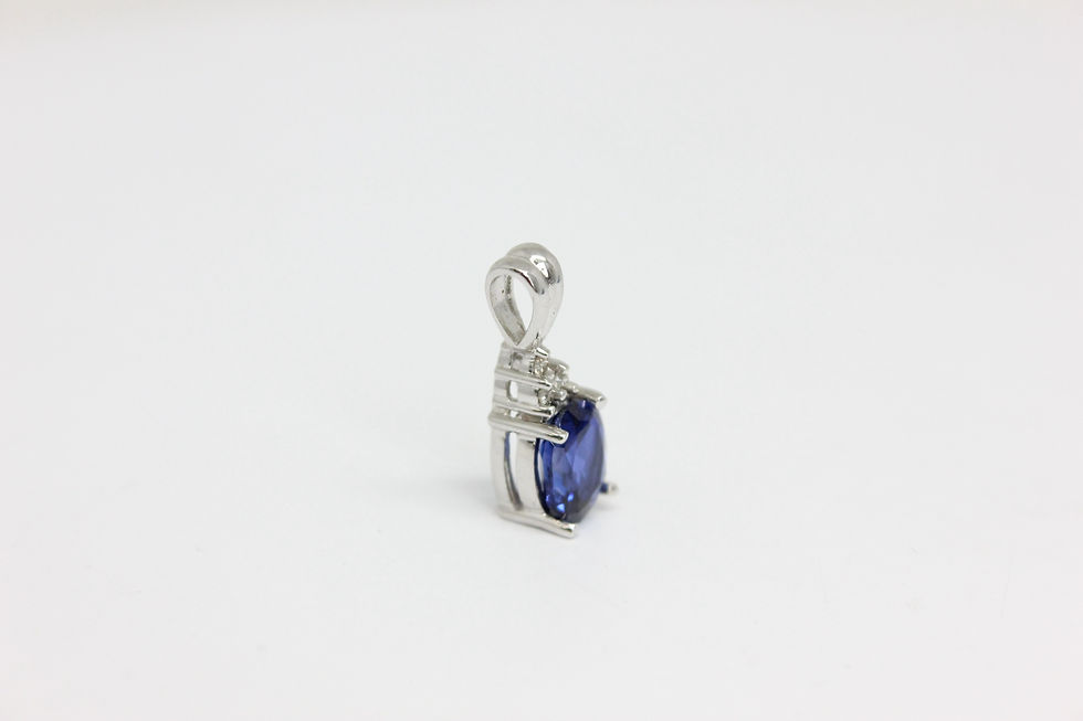 Thumbnail: 14K Sapphire and Diamonds Pendant