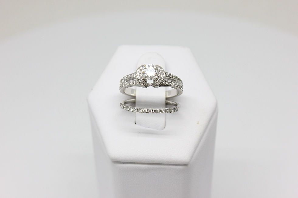 Thumbnail: 14KW Diamond Ring Set