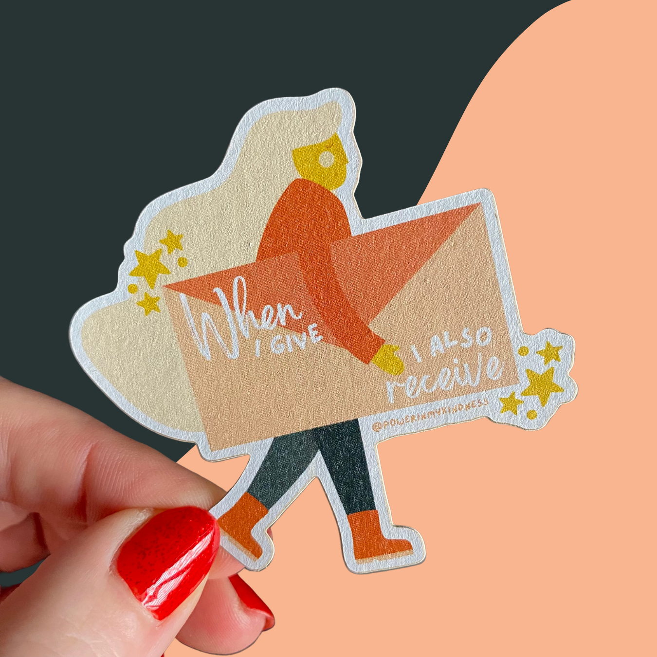 Give - Kraft decal - Recycled sticker - Positive Affirmation