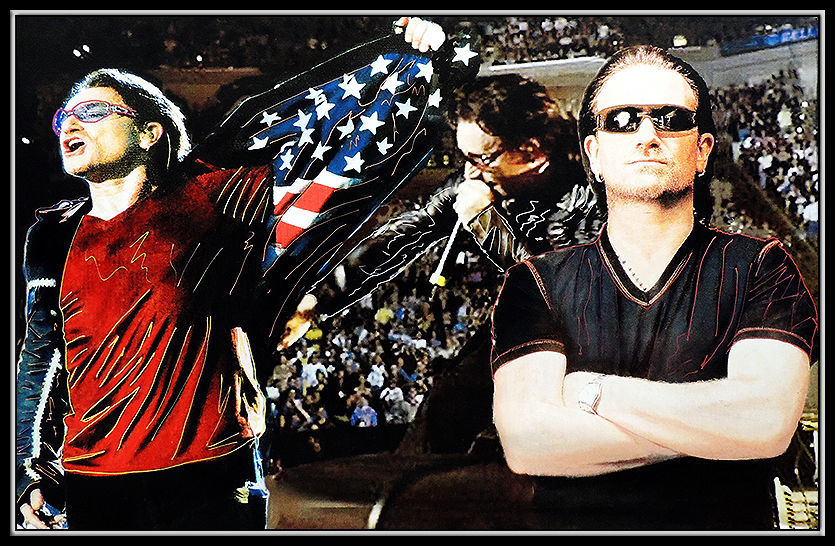 Thumbnail: "Original Triple Bono U2" by Steve Kaufman