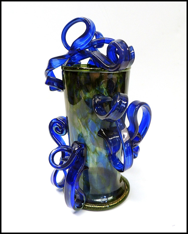 Thumbnail: "Blue and Green Ribbon Vase" by Dale Chihuly