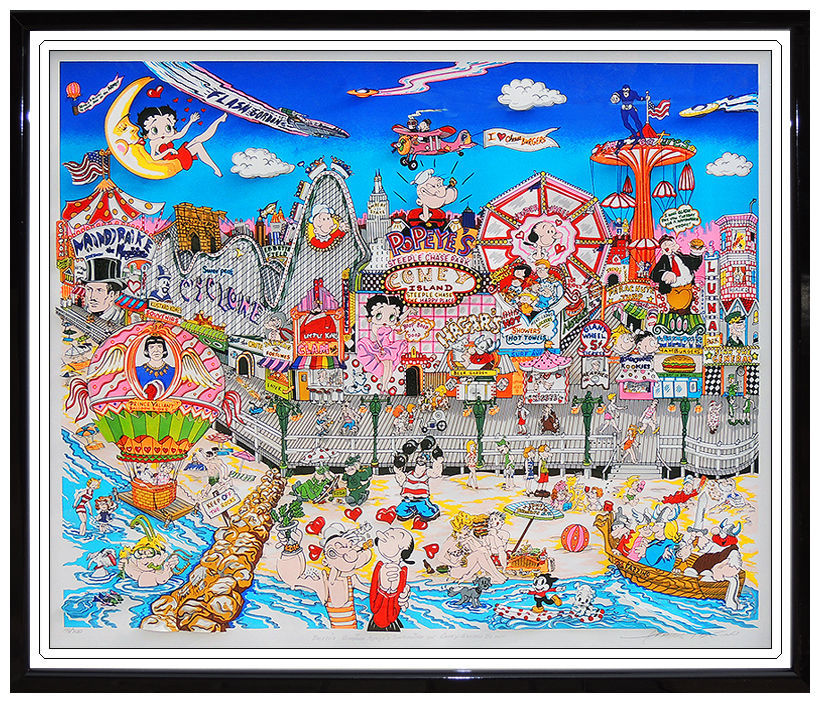 "3D Betty's Booping, Popeye's Swooning on Coney Island Beach" by Charles Fazzino