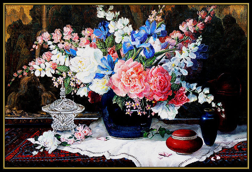 Thumbnail: "Original Spring Bouquet in Blue Vase" by Glenna Kurz