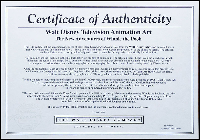 Thumbnail: "The Adventures of Winnie the Pooh - Walt Disney Production Cell"