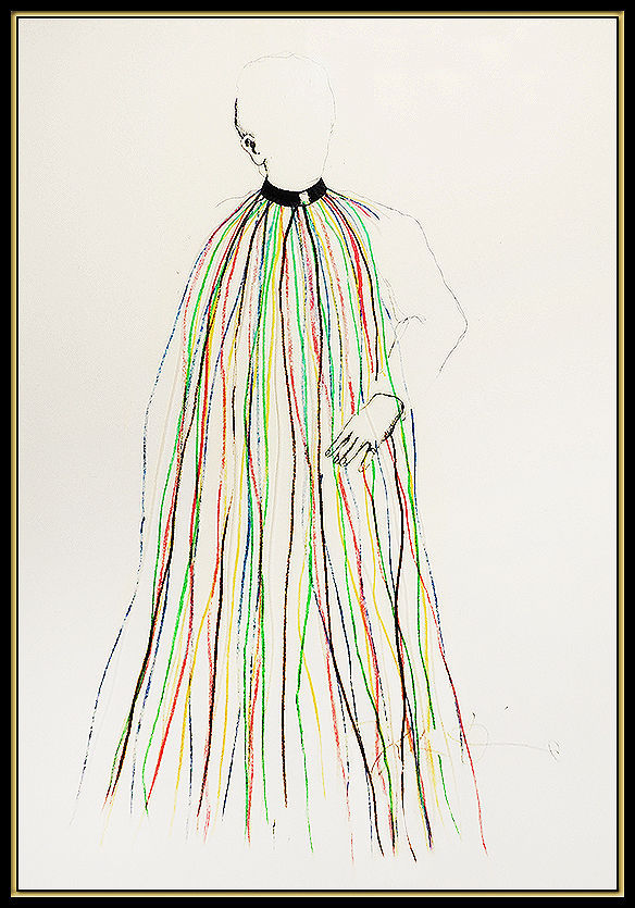 Thumbnail: "Dorian Gray in Multi-colored Vinyl Stripe Cape" by Jim Dine