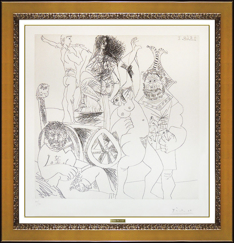 "Halte de Comediens Ambulants, Ave Hibou" by Pablo Picasso