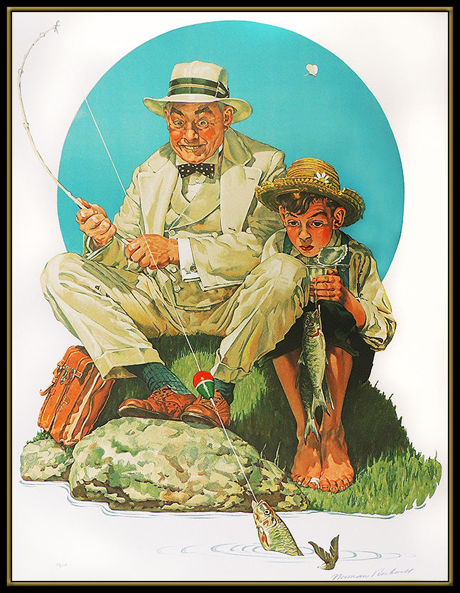 Thumbnail: "Catching the Big One" by Norman Rockwell