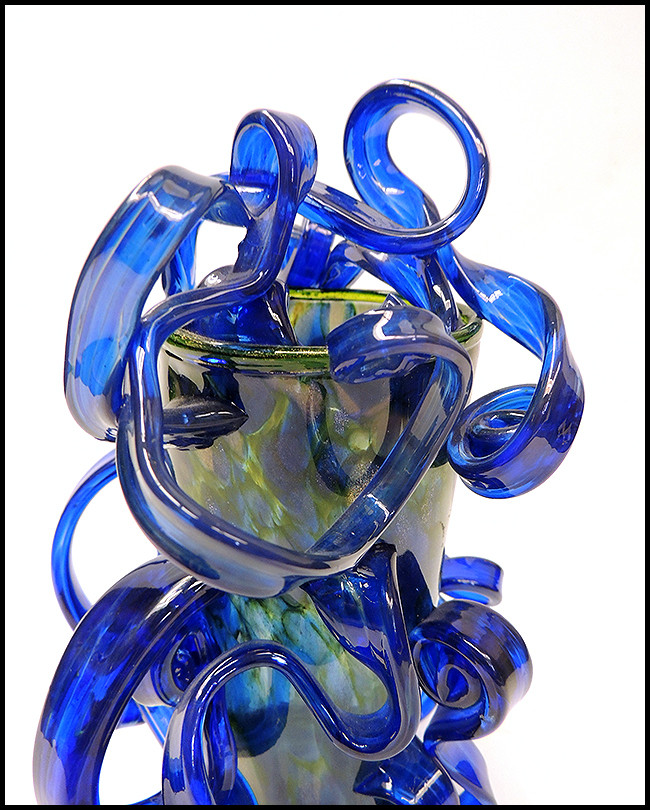 Thumbnail: "Blue and Green Ribbon Vase" by Dale Chihuly