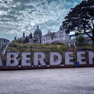 La scritta Aberdeen a ridosso del centro città