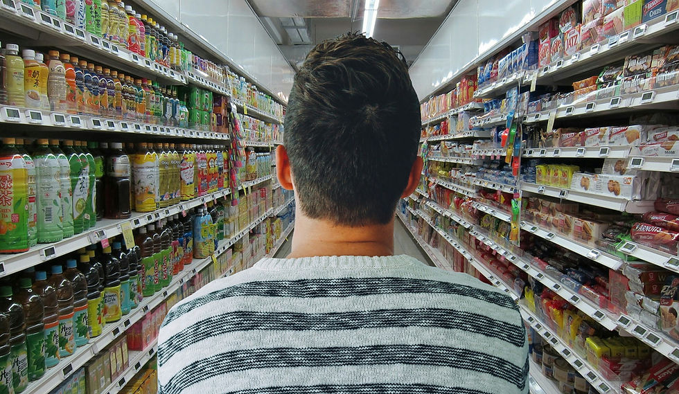 Processed options, not fresh food, are generally offered at the typical dollar store.