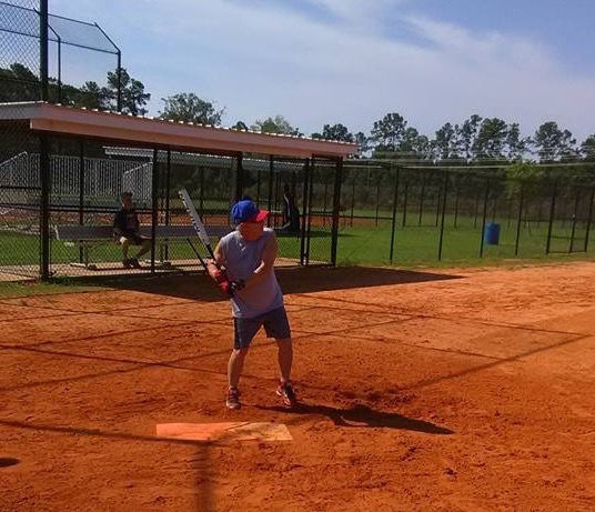 That's me batting. Photo by Ernie Fuller.