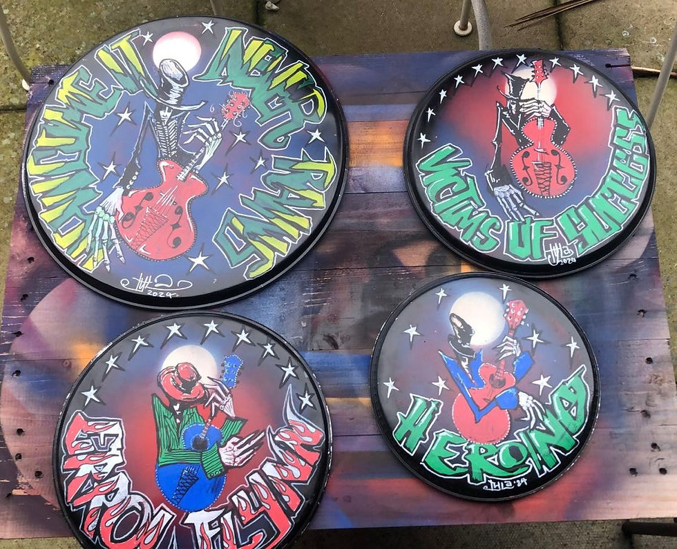 Thumbnail: Hand Painted Drum Skins - Original Art