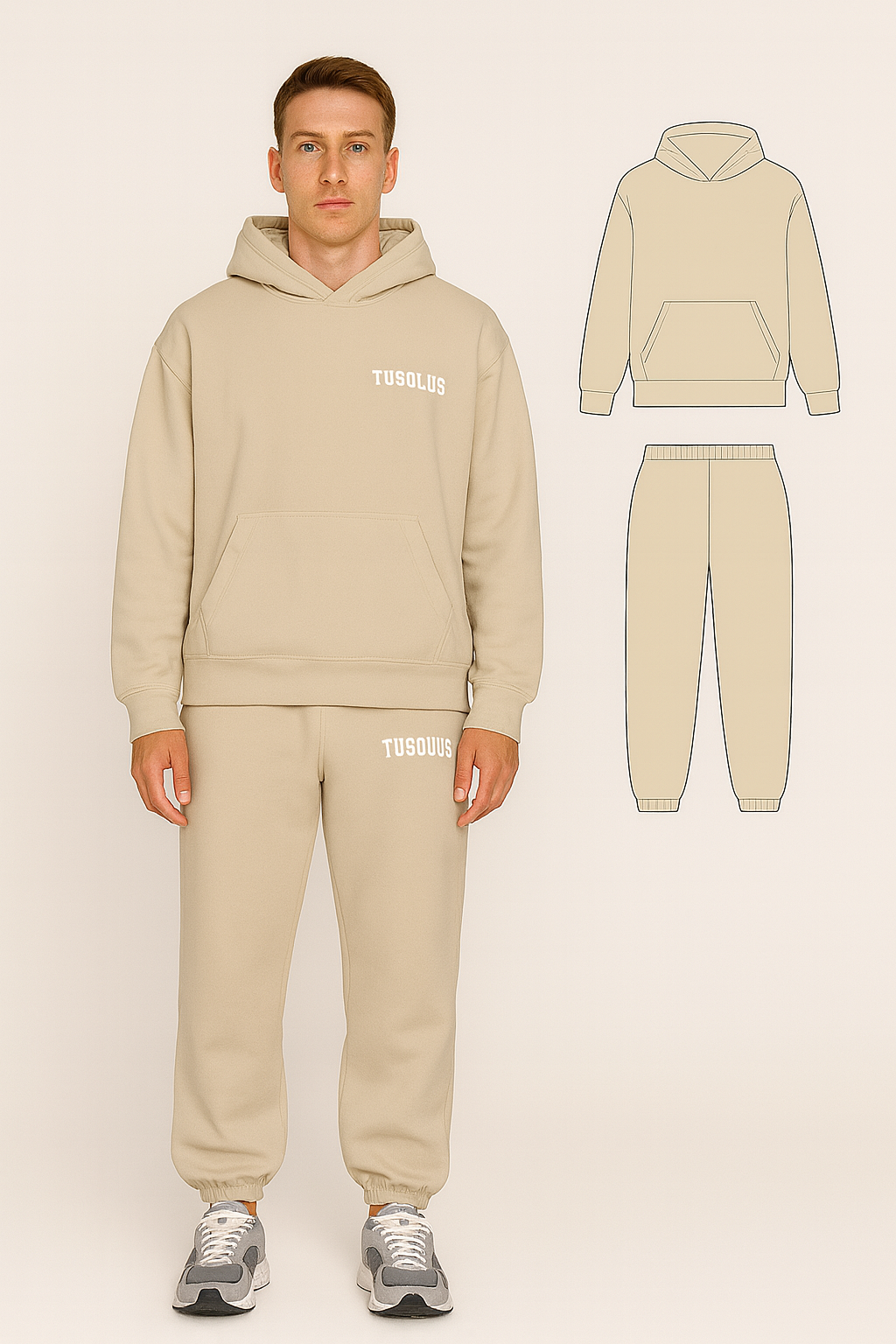 TUTA - BEIGE - logo piccolo - unisex