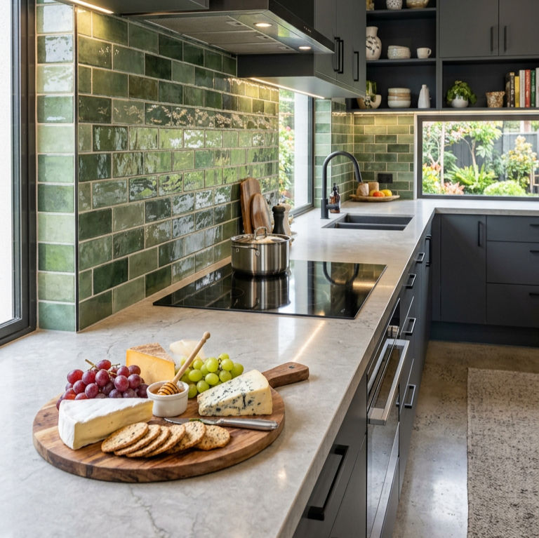 Handmade kitchen splashback tiles Sydney