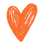 hand-drawn orange heart