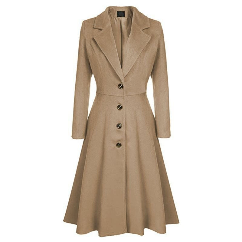 Women's Long-Sleeved Wool Coat