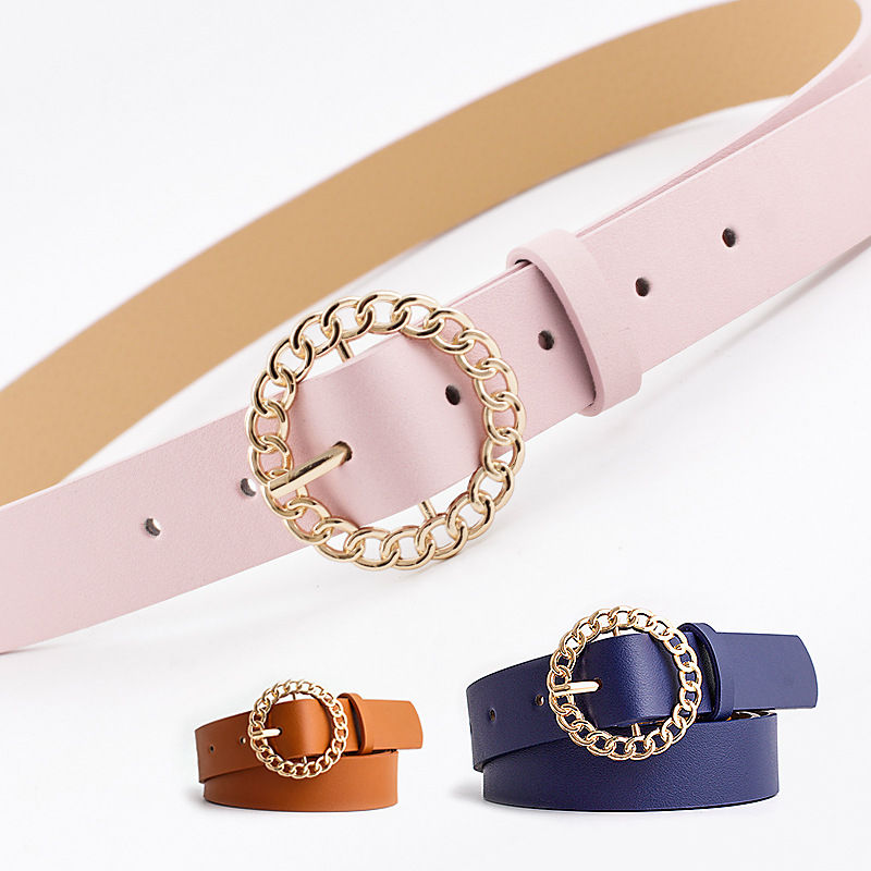 2020 Women's Fashionable Round Buckle Belt for Dresses