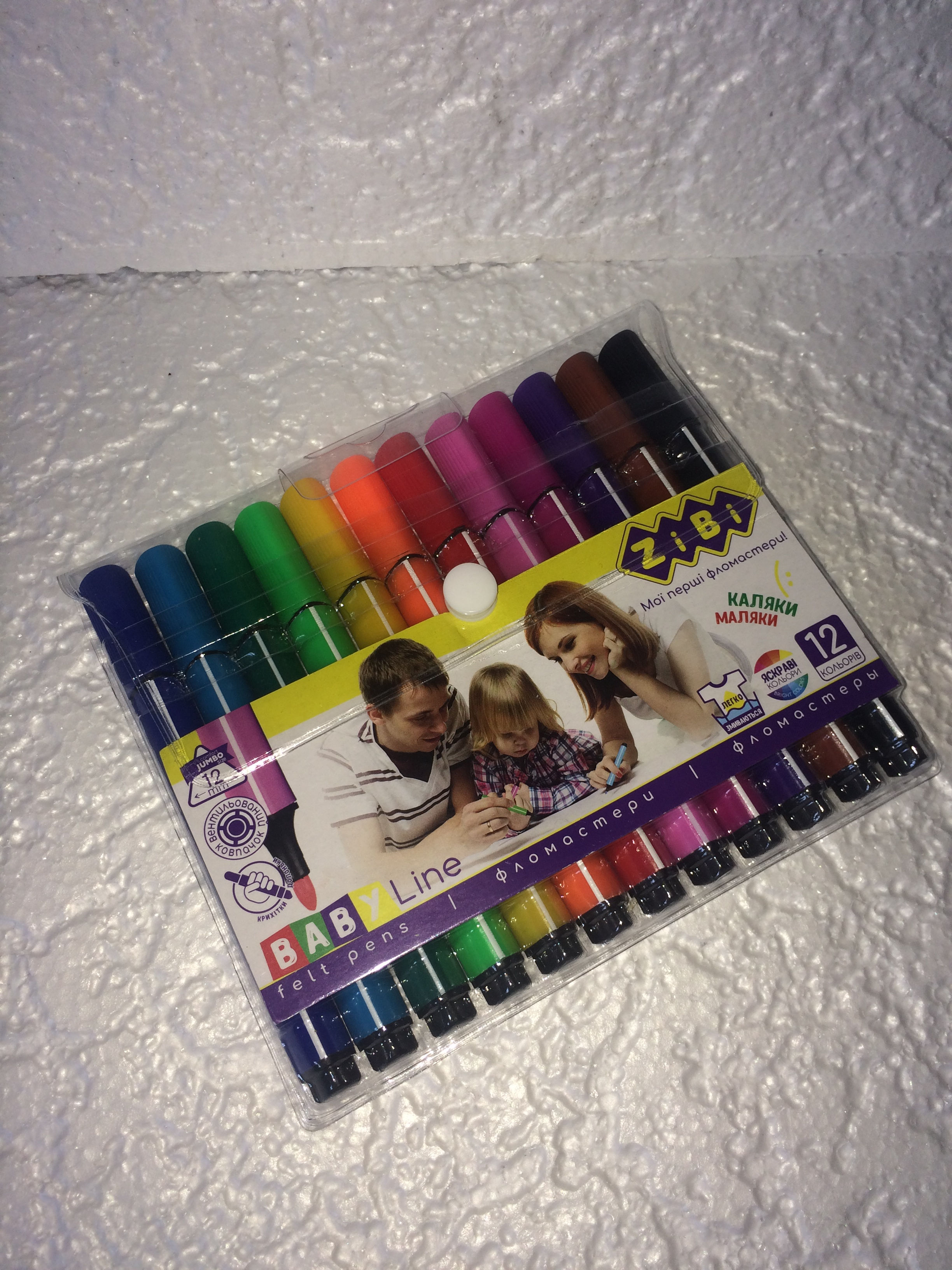 Фломастер Zibi Jumbo 12кол