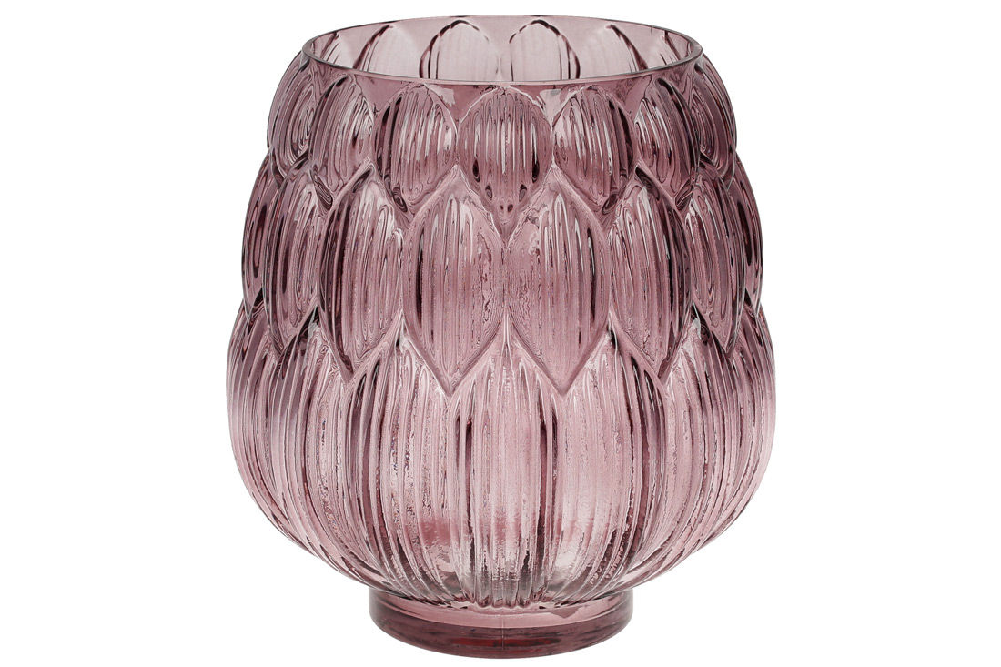 Ваза скляна Артишок 20 см фіолетова