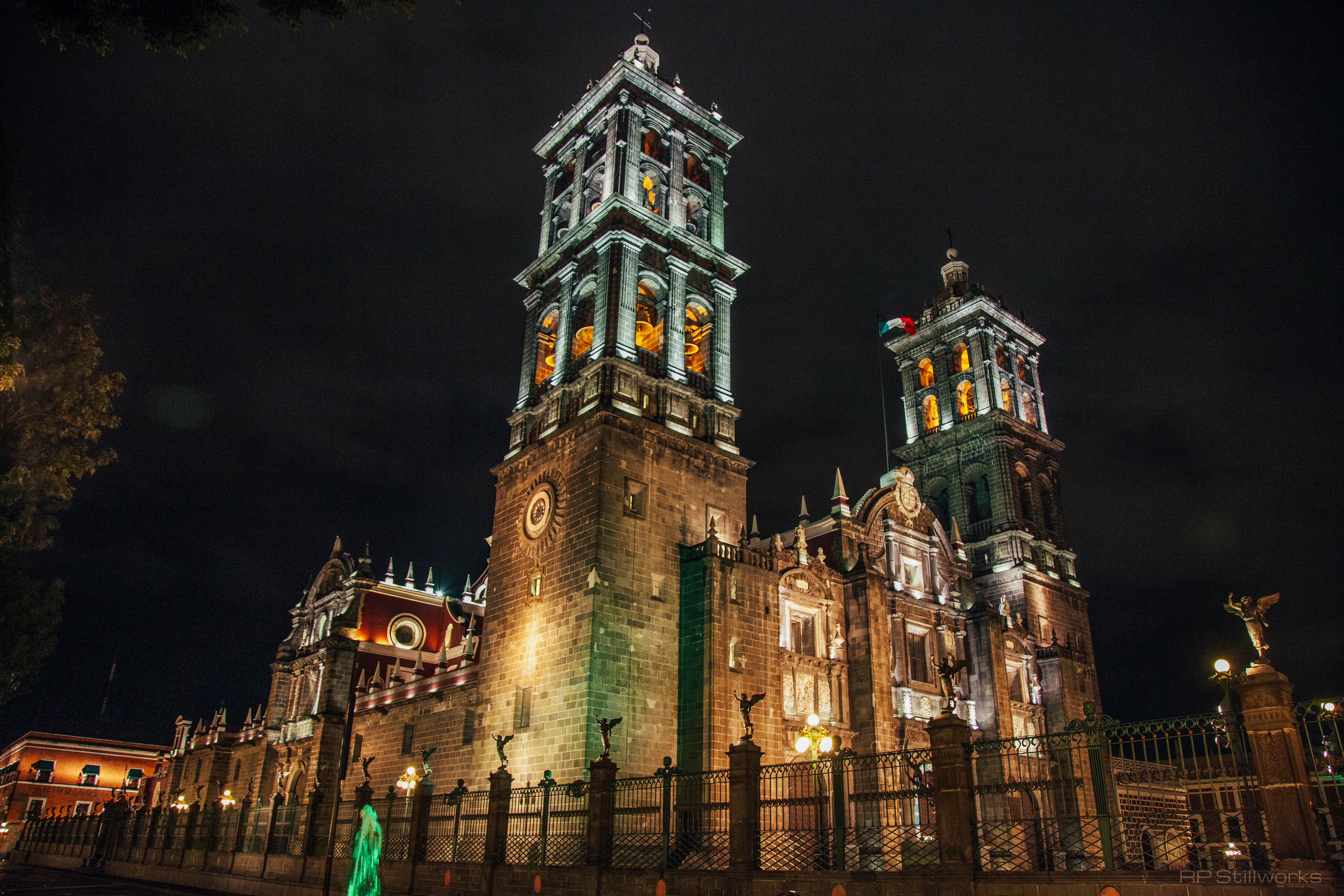 Puebla Cathedral at Night
