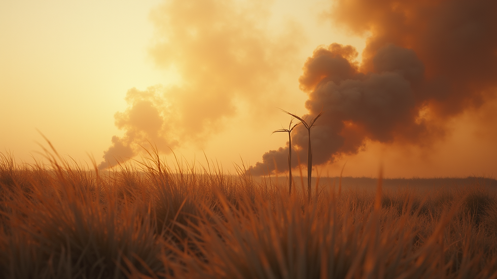 Eye-level view of burning sage smoke