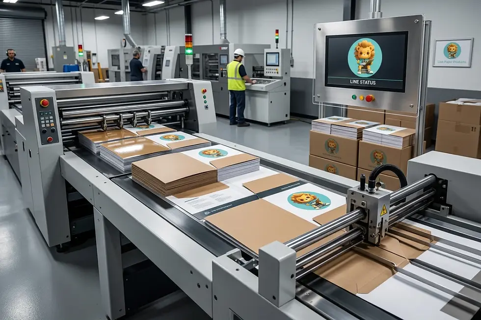Automated lamination and pocket die-cutting line for custom presentation folders