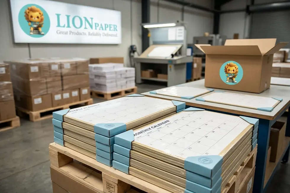 Export-ready A3 desk pads packaged with corner protectors for damage-free global transit.