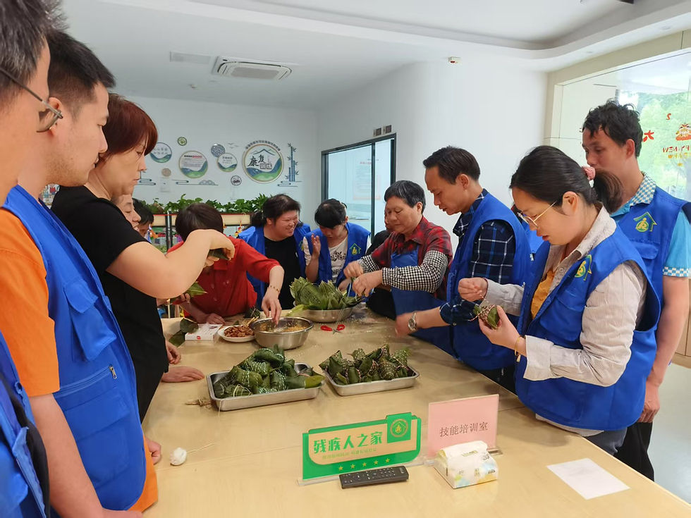Celebrating Dragon Boat Festival with our workers.