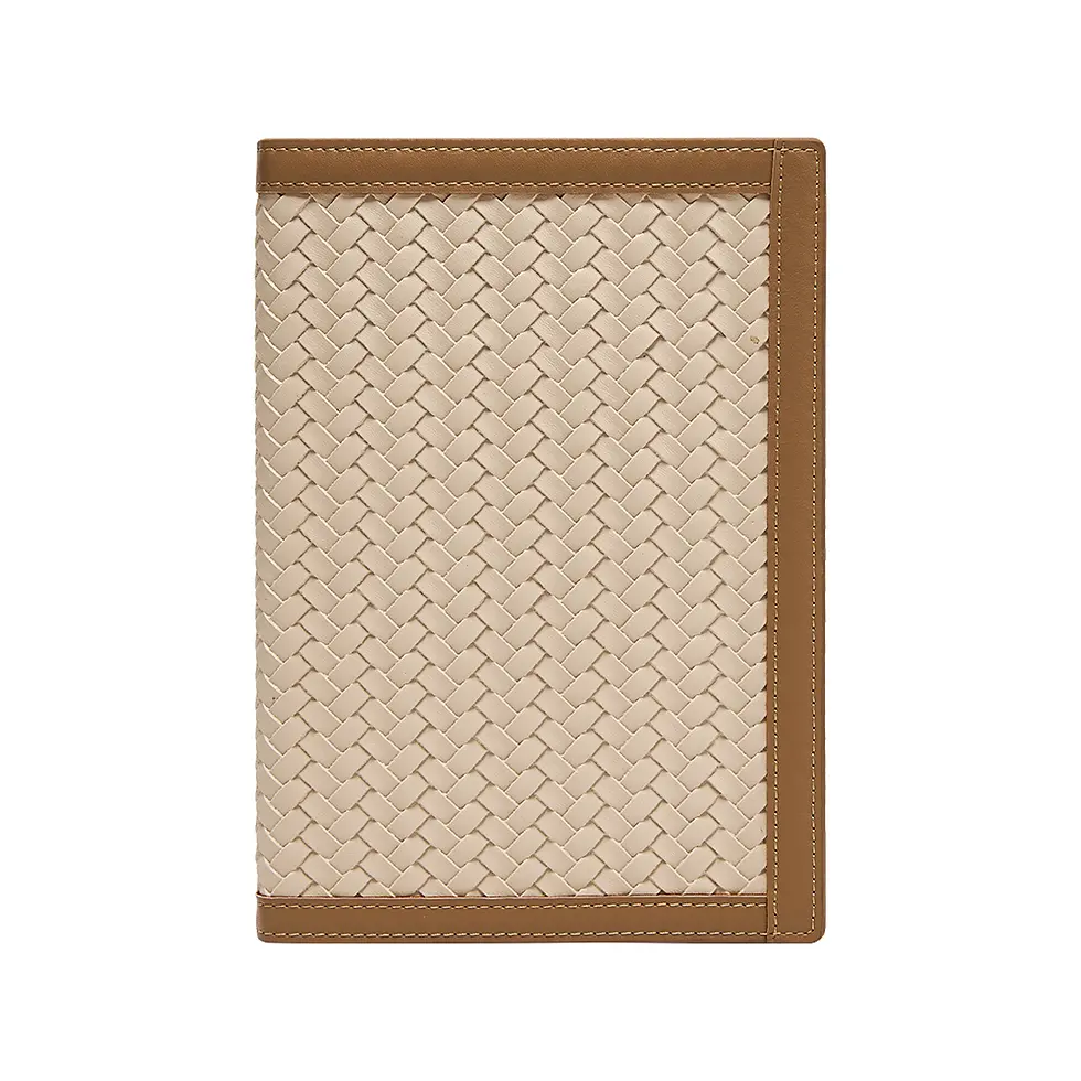 Woven PU Sewn Binding Notebook